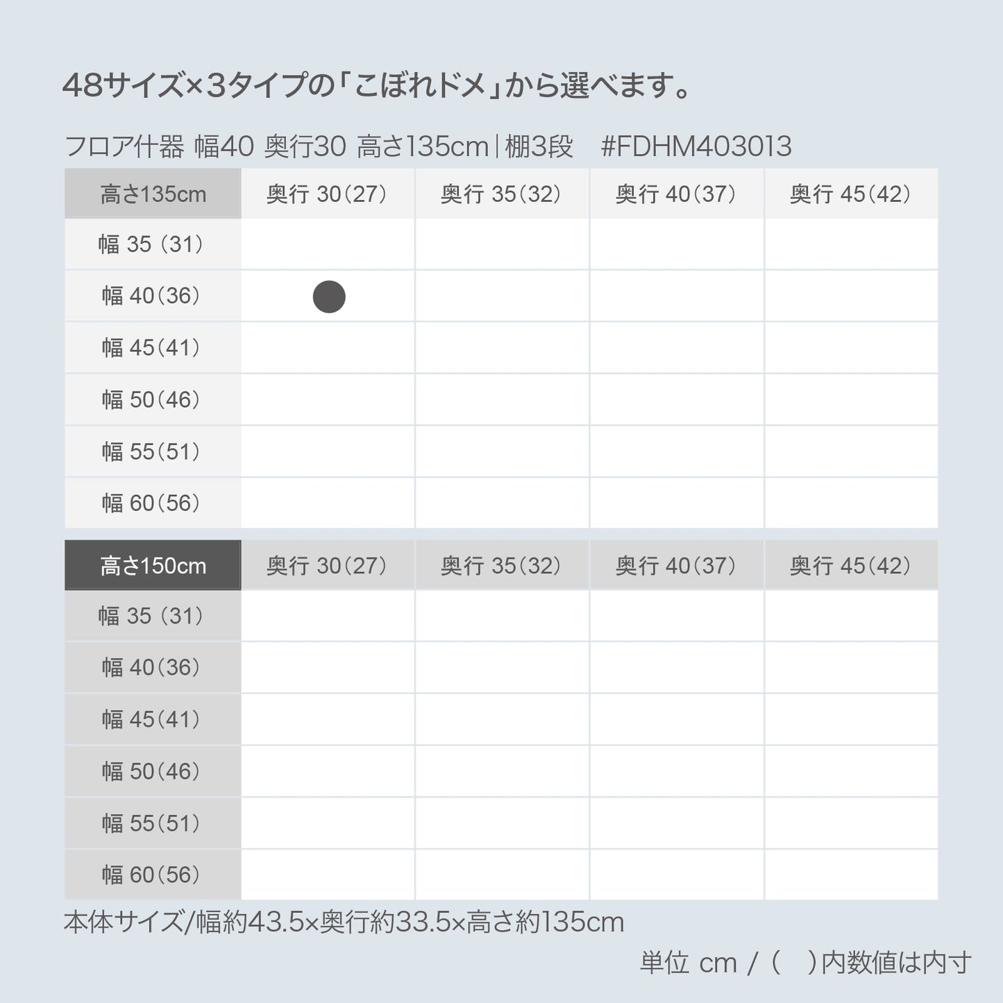 フロア什器 幅40 奥行30 高さ135cm|棚3段 - adpro - market
