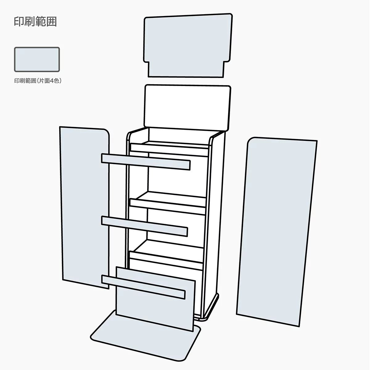 フロア什器 幅35 奥行30 高さ150cm｜棚3段 - adpro - market