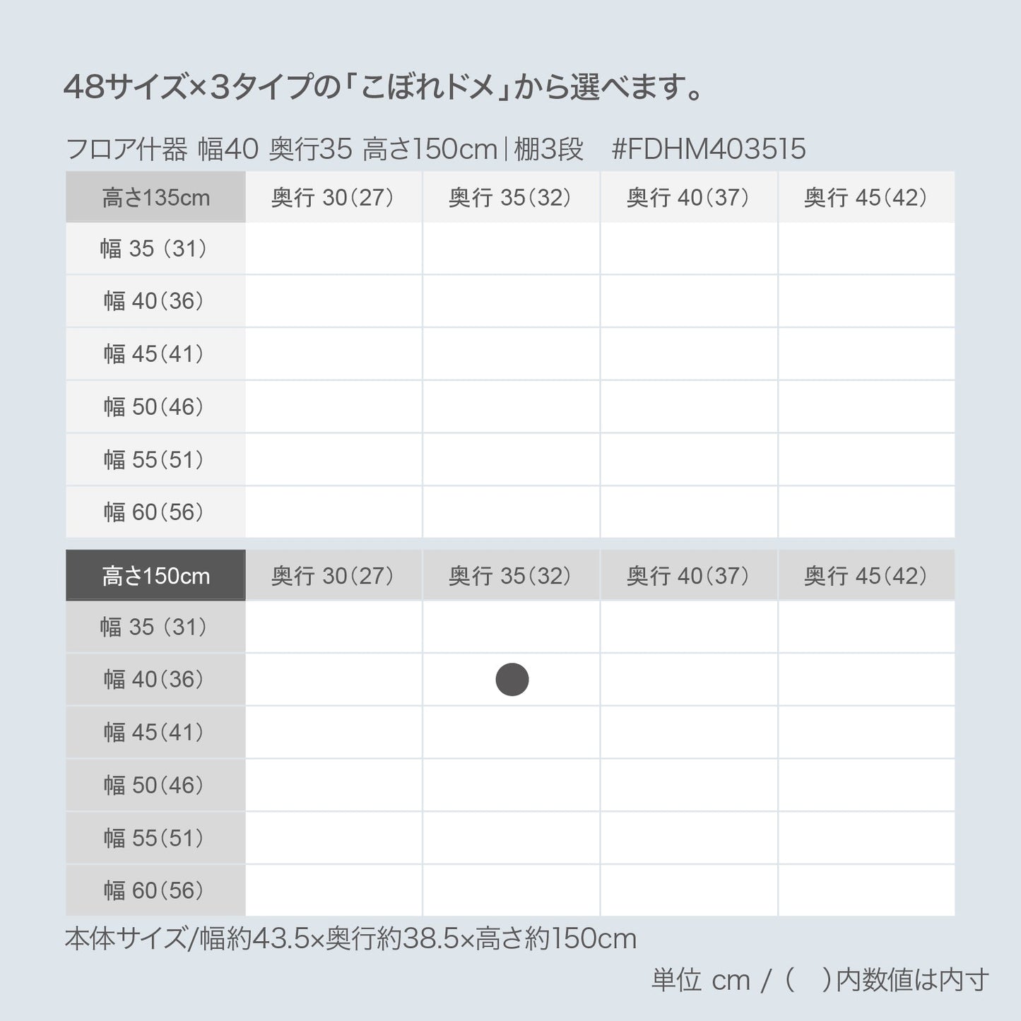 フロア什器 幅40 奥行35 高さ150cm｜棚3段 - adpro - market